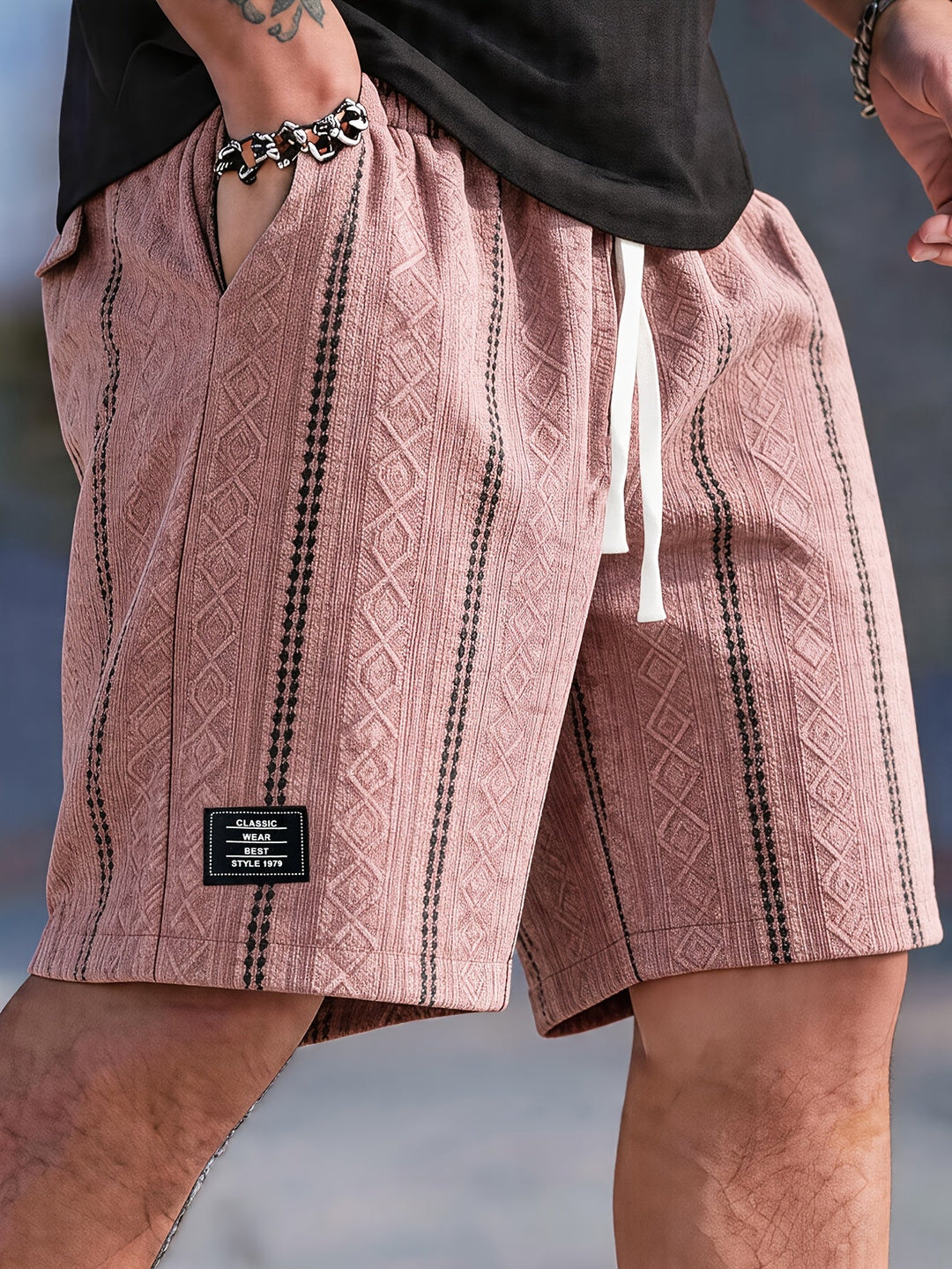Nolan | Textured Drawstring Shorts