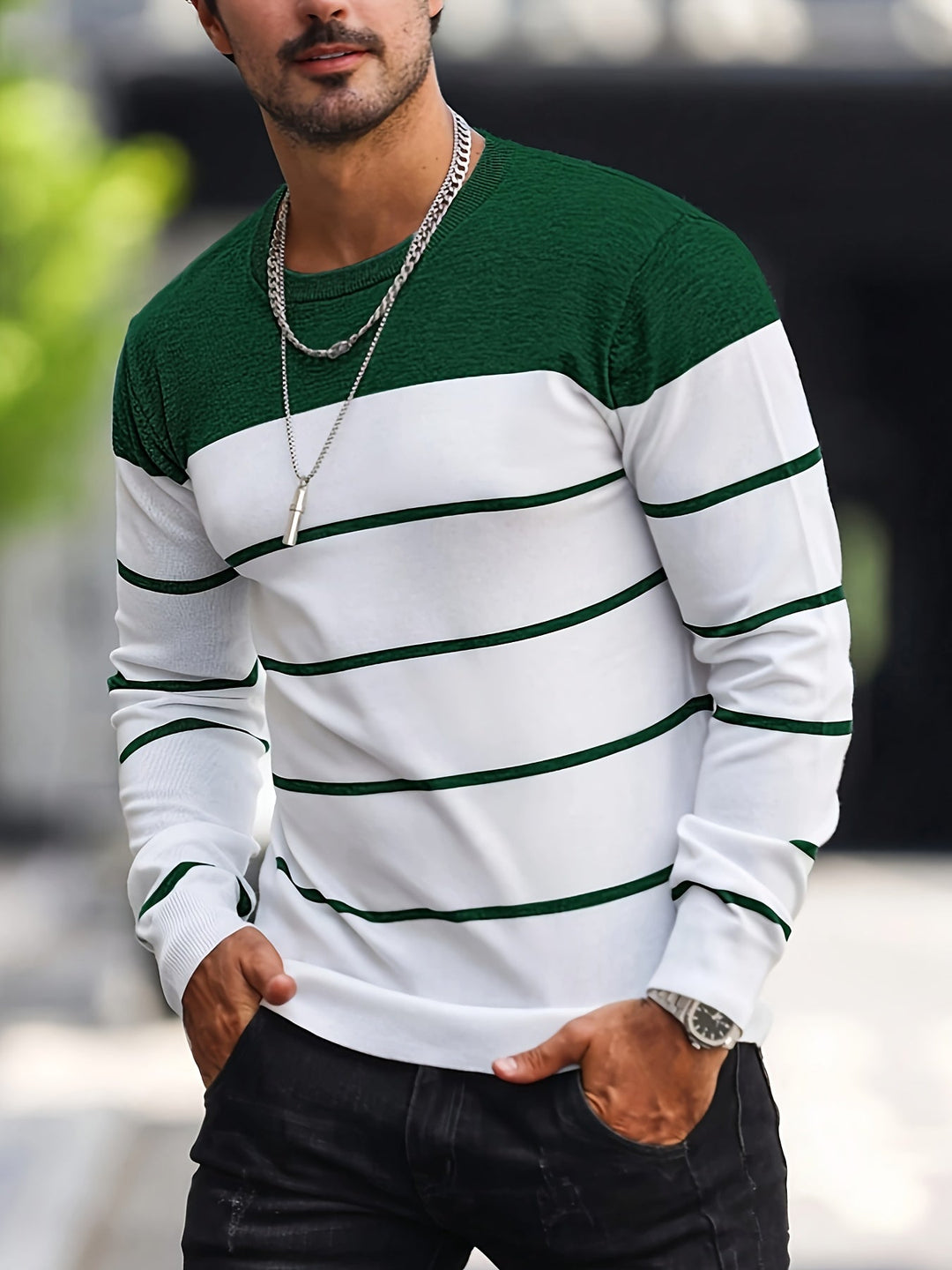 Henry | Striped Crew Neck Sweater