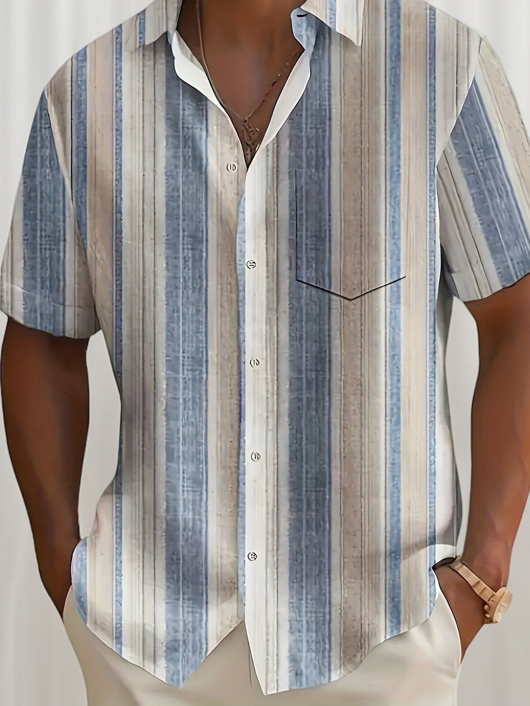 Gregory | Relaxed Striped Short Sleeve Shirt