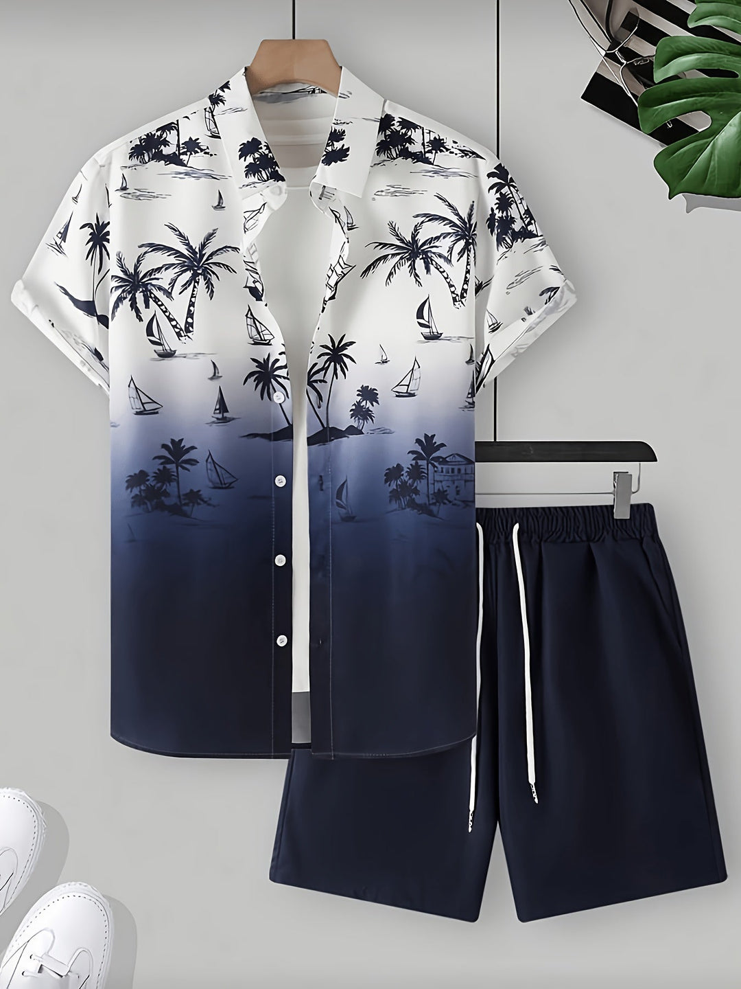 Garrett | Coastal Print Shirt and Shorts Set