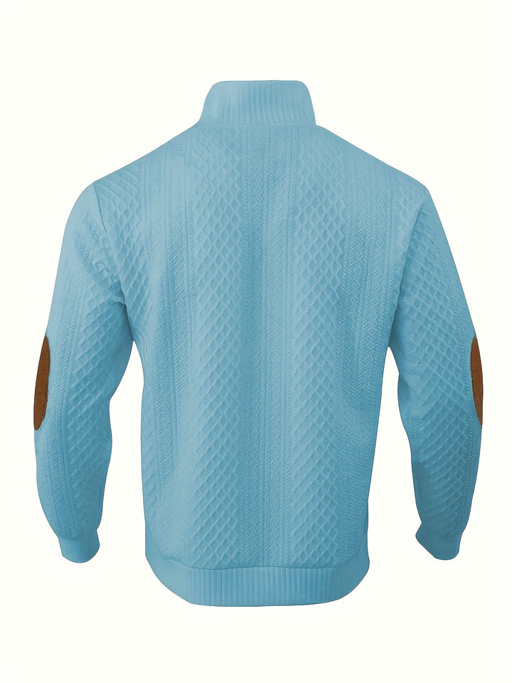 Ronan | Stand Collar Button Henley Sweater