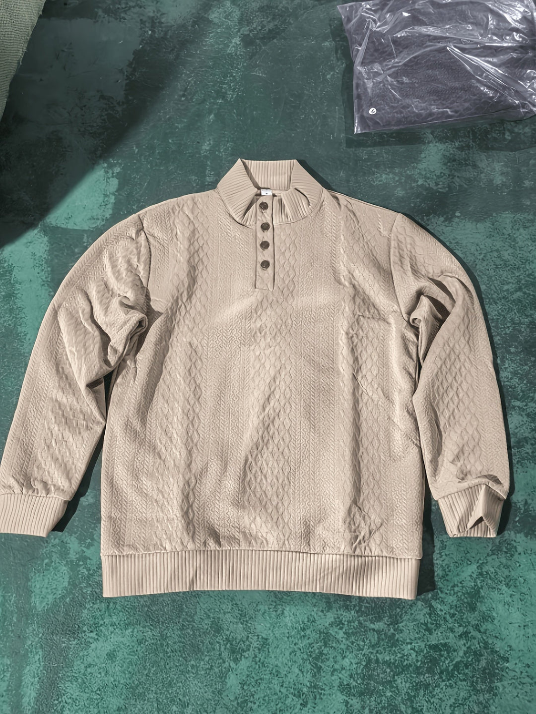 Ronan | Stand Collar Button Henley Sweater