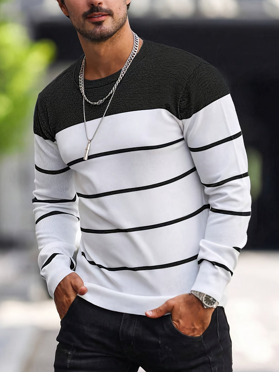 Henry | Striped Crew Neck Sweater