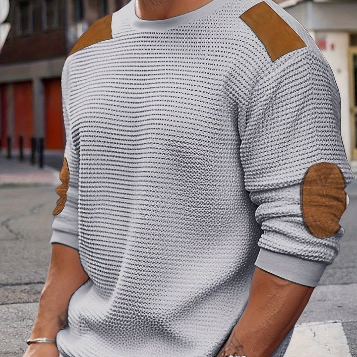 Aaron | Textured Elbow-Patch Pullover