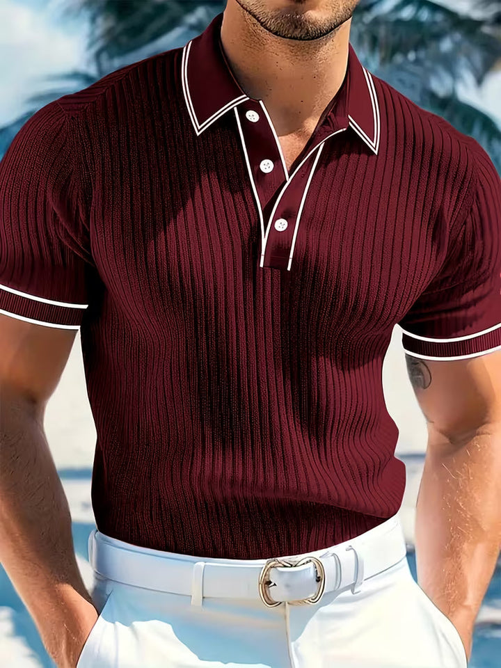 Logan | Color-Blocked Short Sleeve Polo Shirt