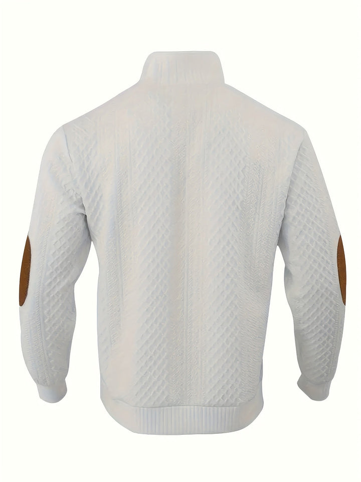 Ronan | Stand Collar Button Henley Sweater
