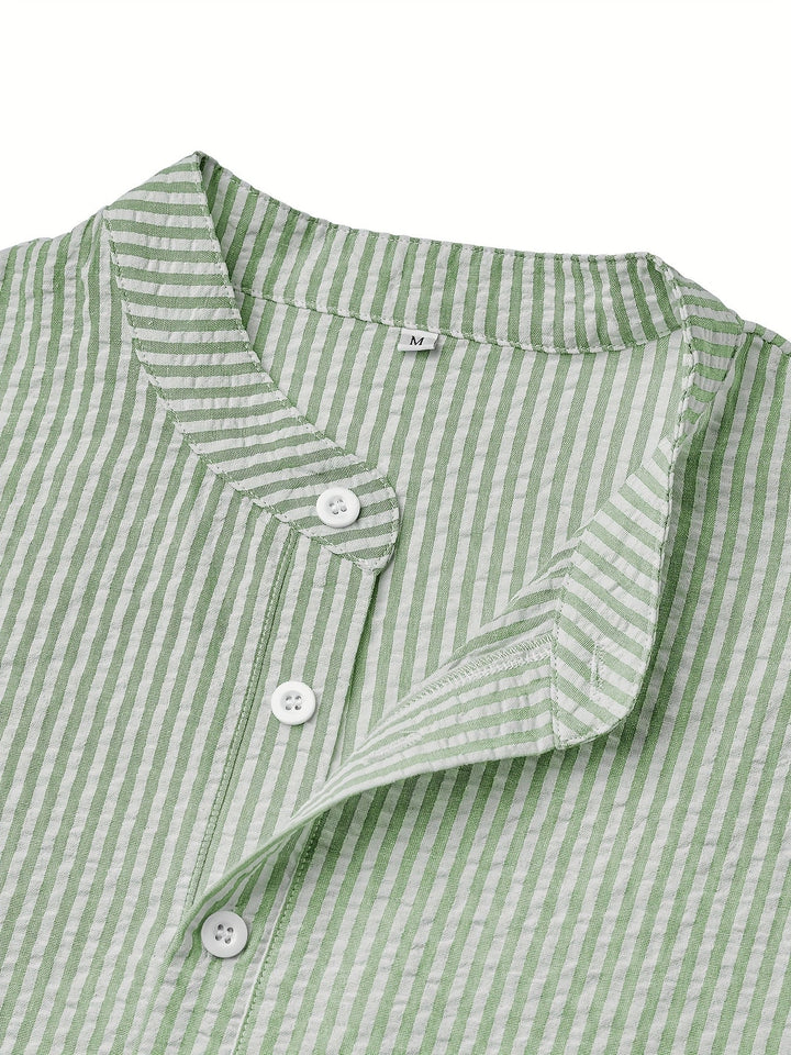 Nathaniel | Coastal Striped Henley Shirt