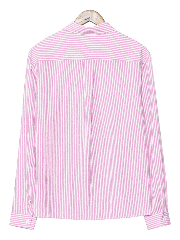 Spencer | Textured Striped Long-Sleeve Shirt