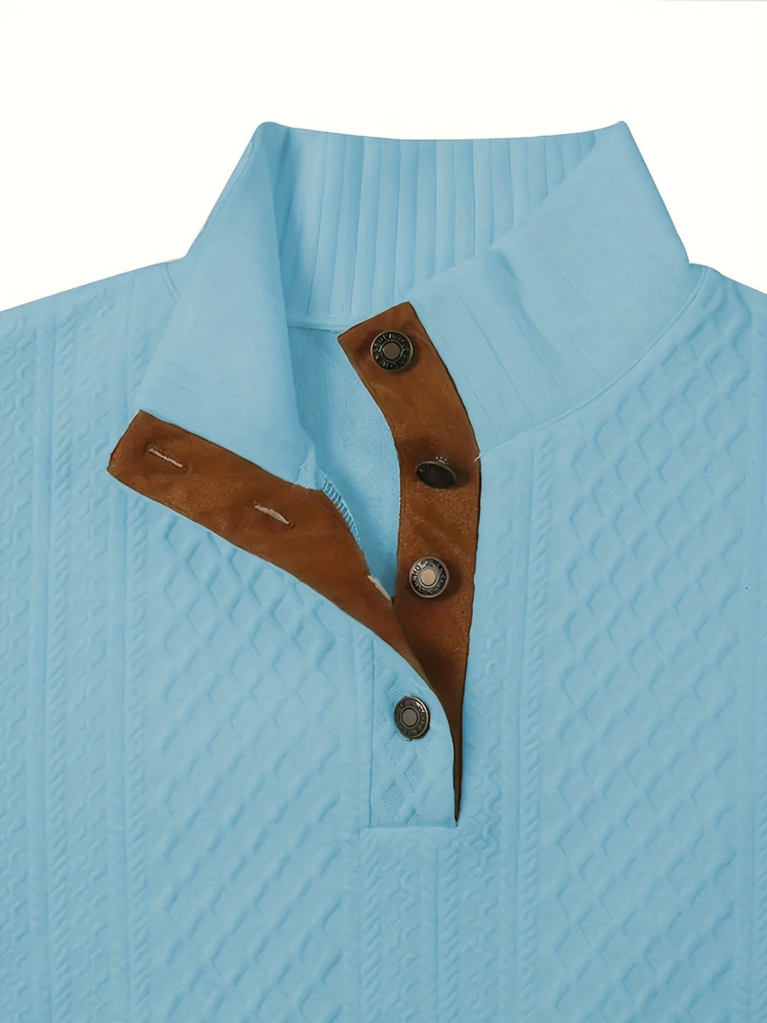 Ronan | Stand Collar Button Henley Sweater