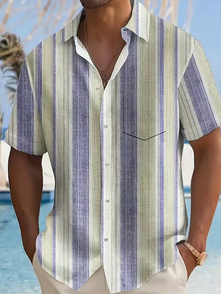 Gregory | Relaxed Striped Short Sleeve Shirt