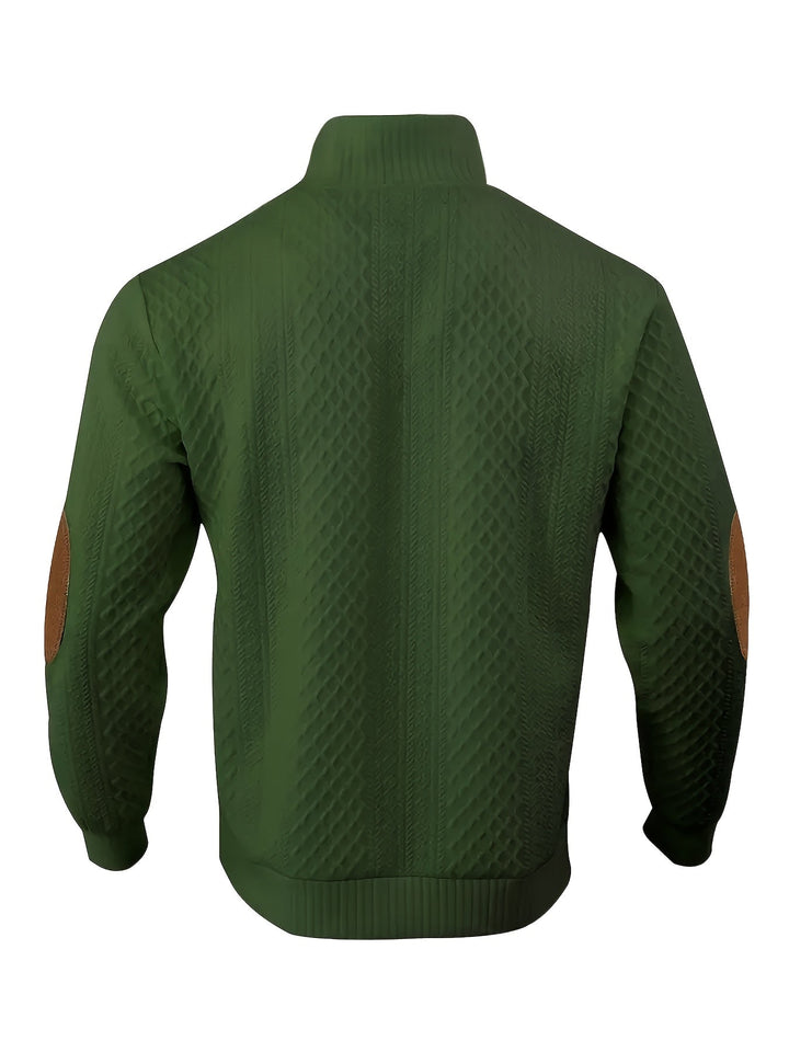 Ronan | Stand Collar Button Henley Sweater
