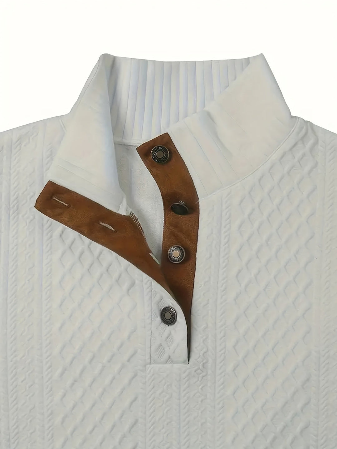 Ronan | Stand Collar Button Henley Sweater