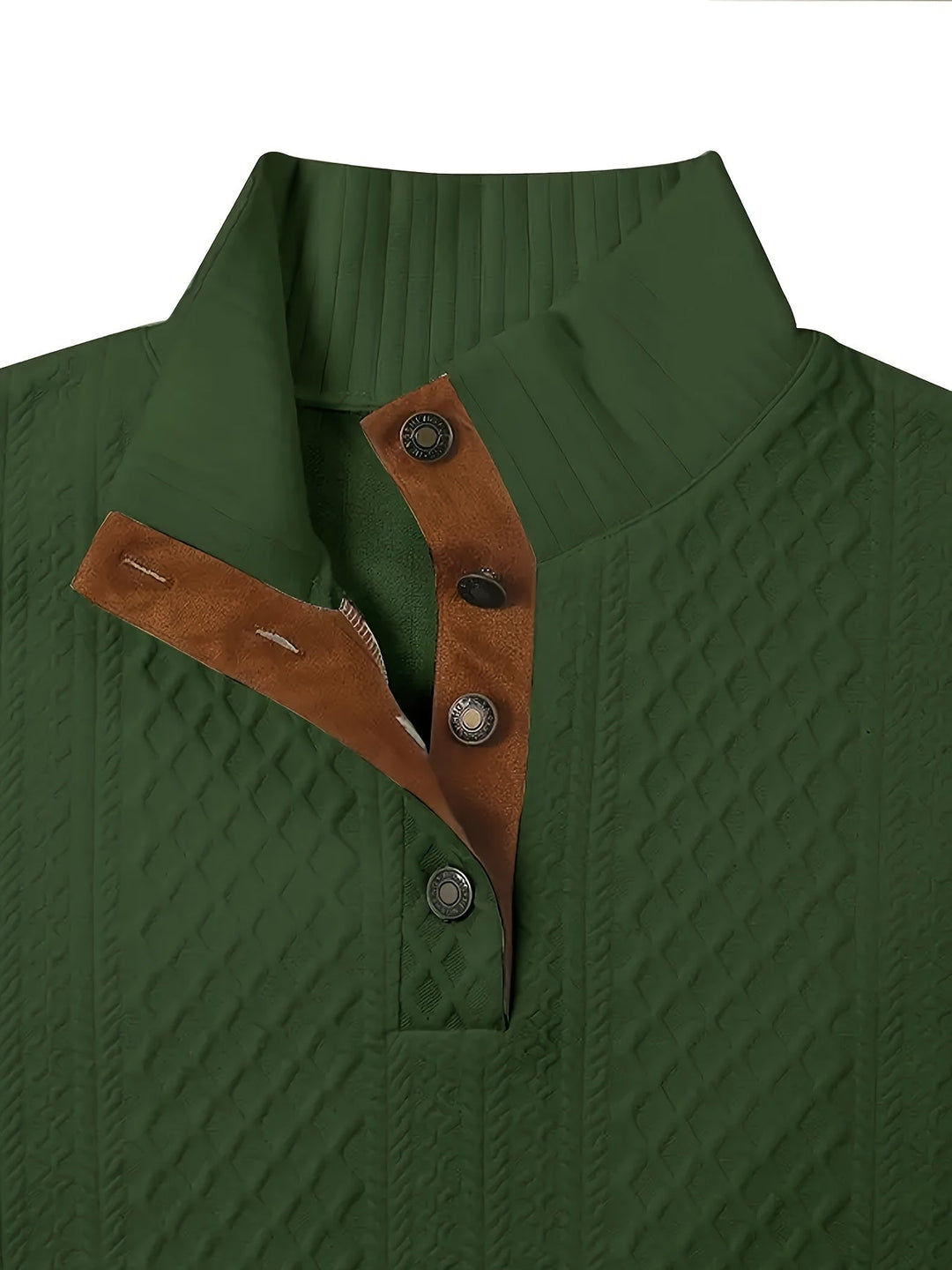 Ronan | Stand Collar Button Henley Sweater