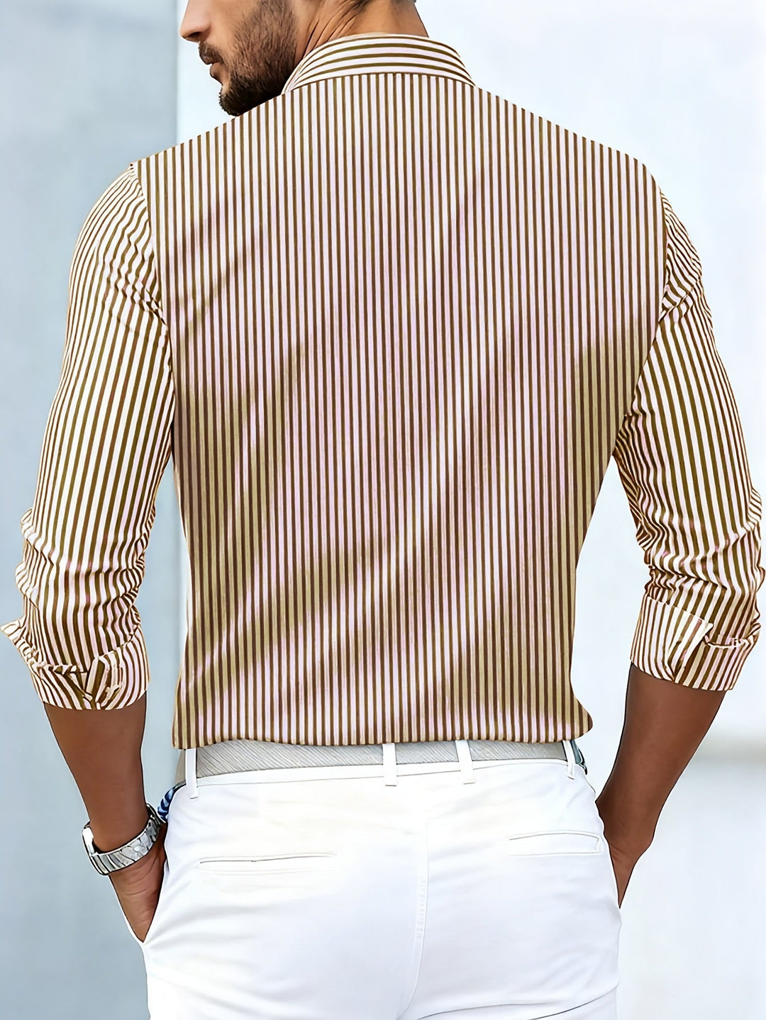 Gabriel | Refined Striped Long Sleeve Shirt