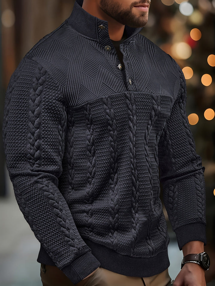 Sterling | Textured Stand-Collar Pullover