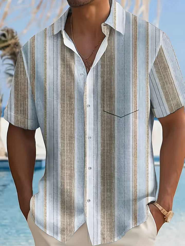Gregory | Relaxed Striped Short Sleeve Shirt