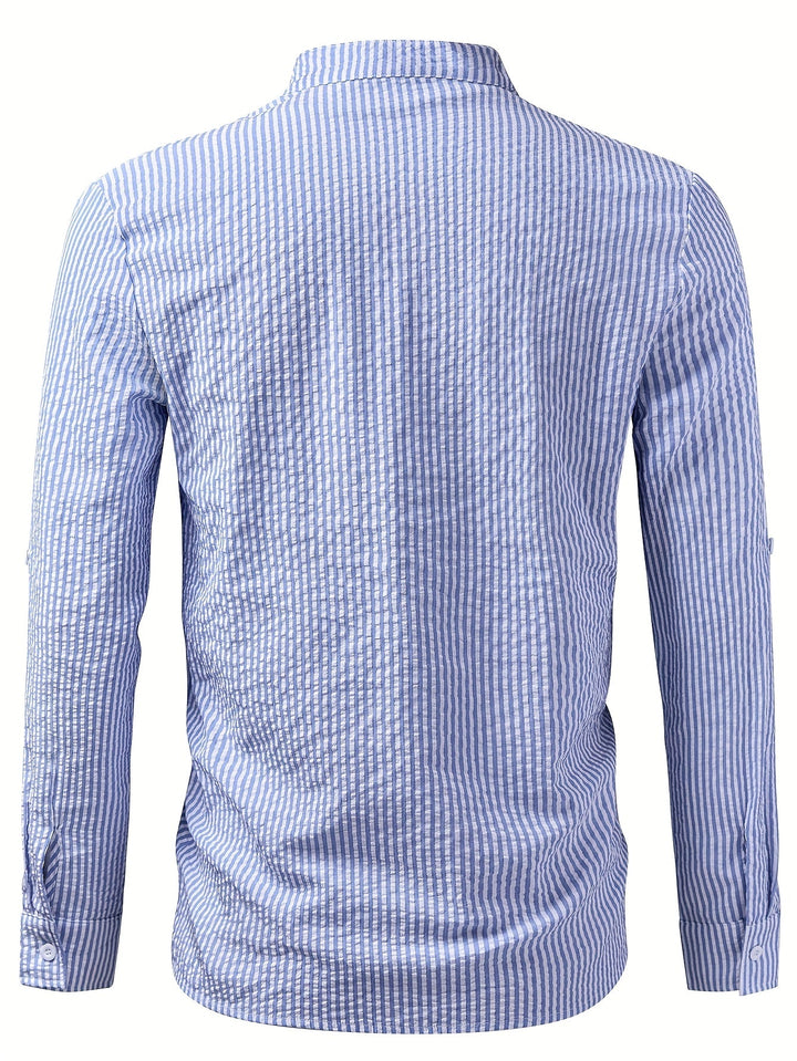 Nathaniel | Coastal Striped Henley Shirt