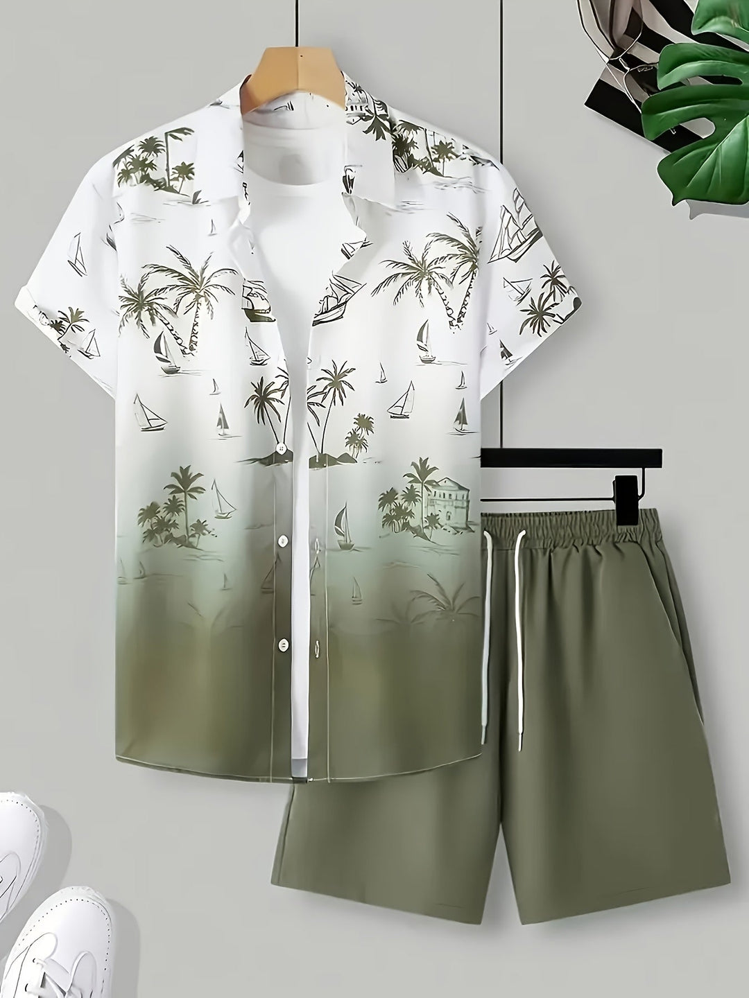 Garrett | Coastal Print Shirt and Shorts Set
