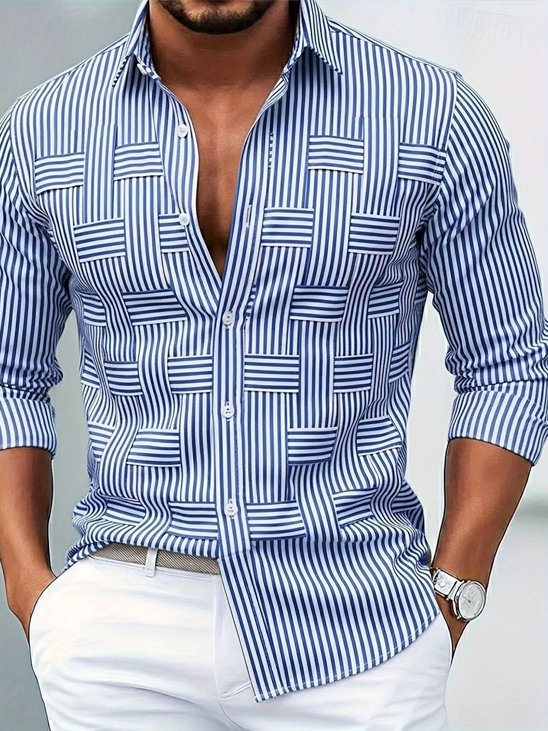 Gabriel | Refined Striped Long Sleeve Shirt