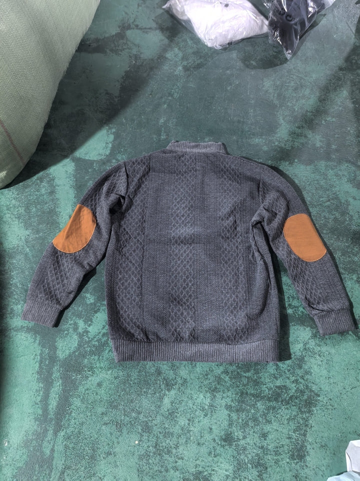 Ronan | Stand Collar Button Henley Sweater