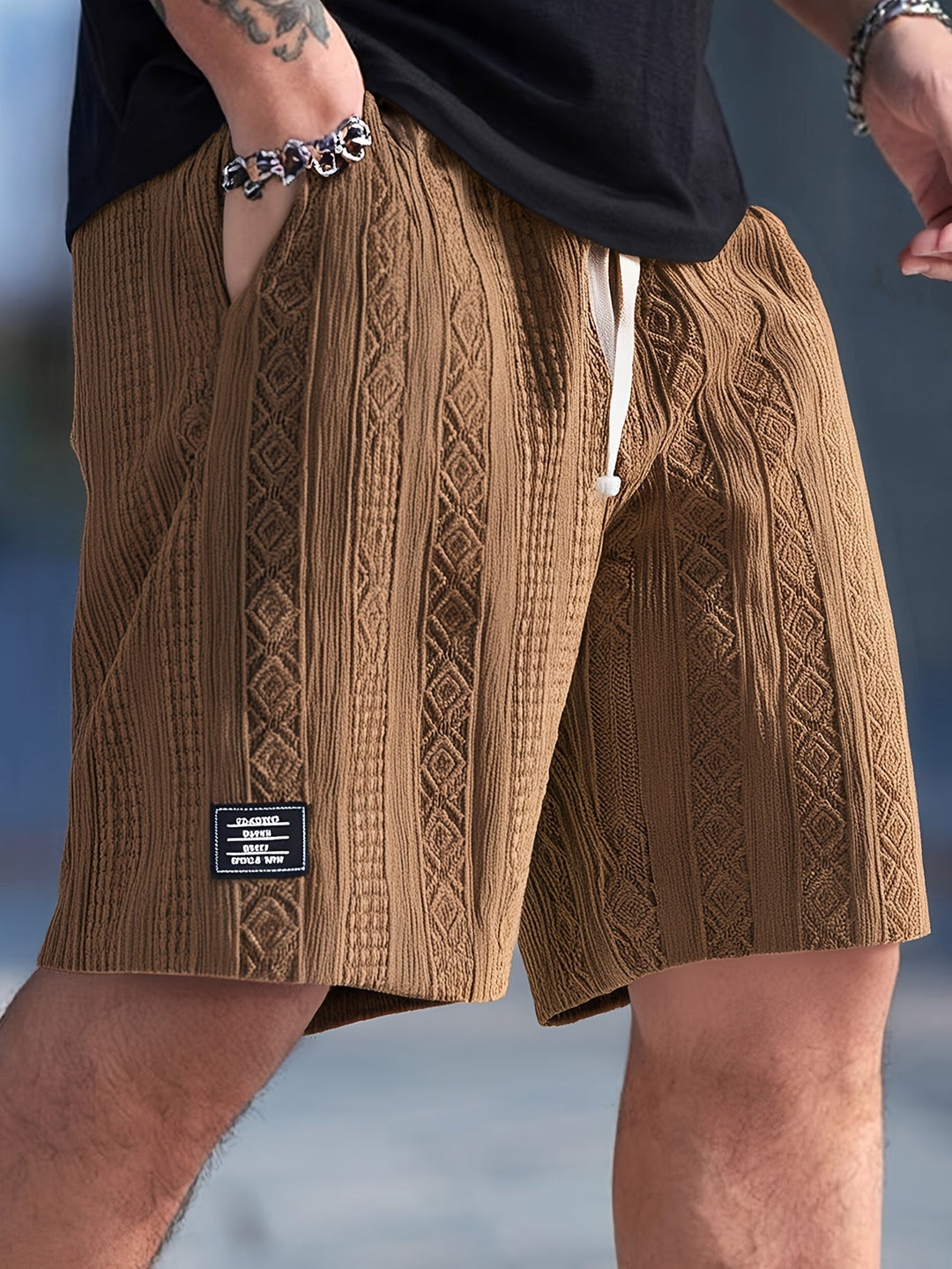 Nolan | Textured Drawstring Shorts
