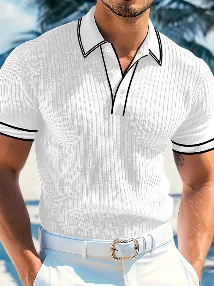 Logan | Color-Blocked Short Sleeve Polo Shirt