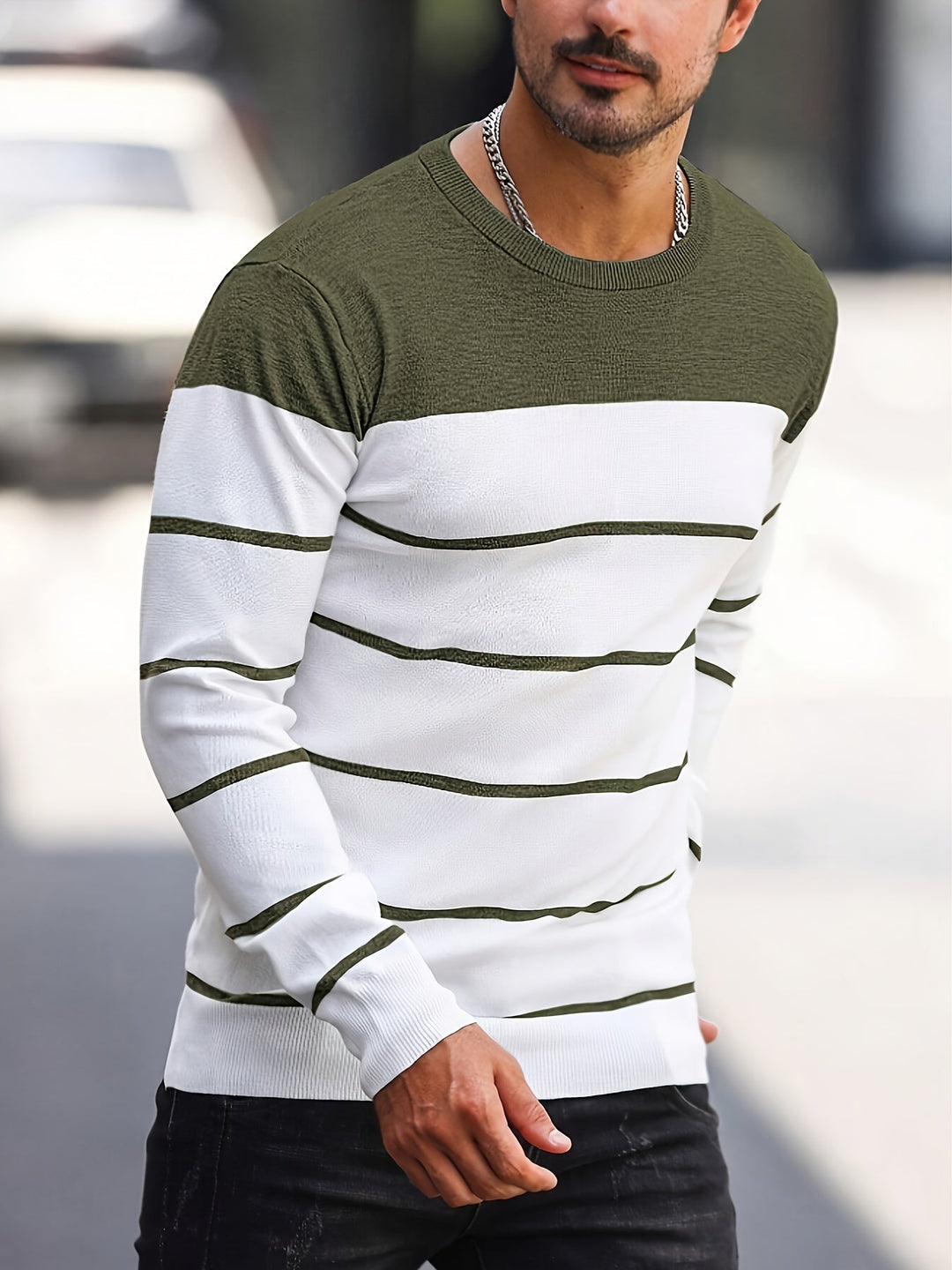 Henry | Striped Crew Neck Sweater