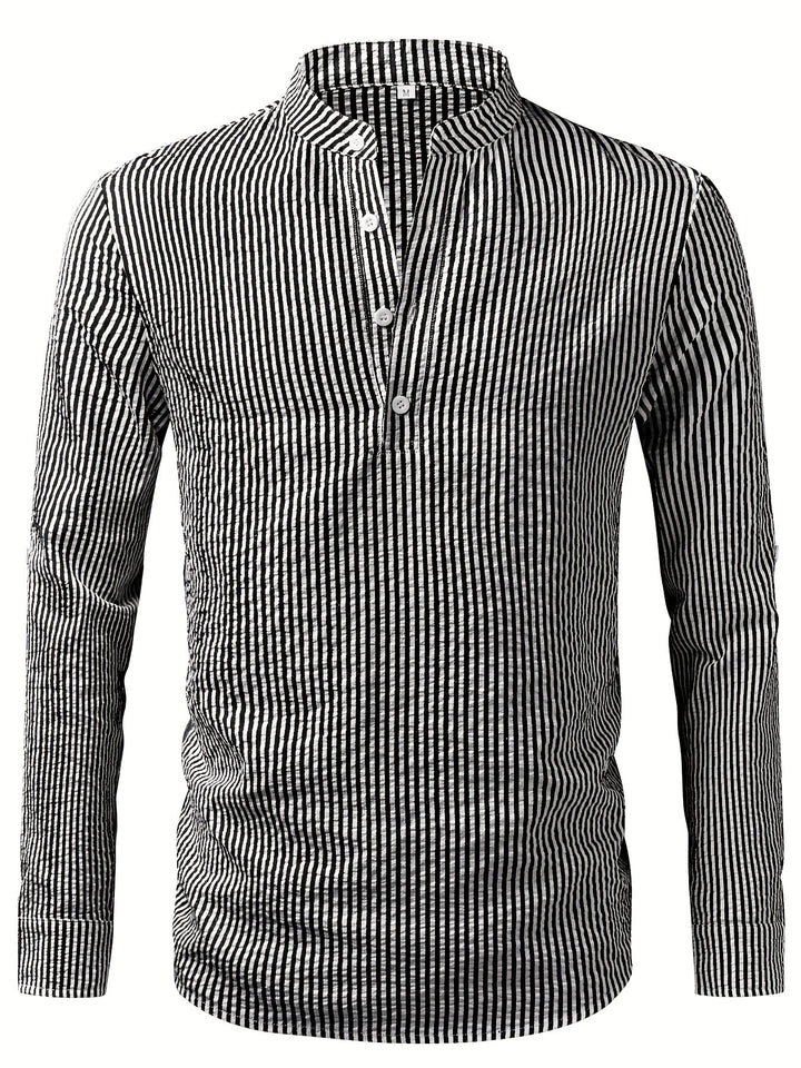 Nathaniel | Coastal Striped Henley Shirt