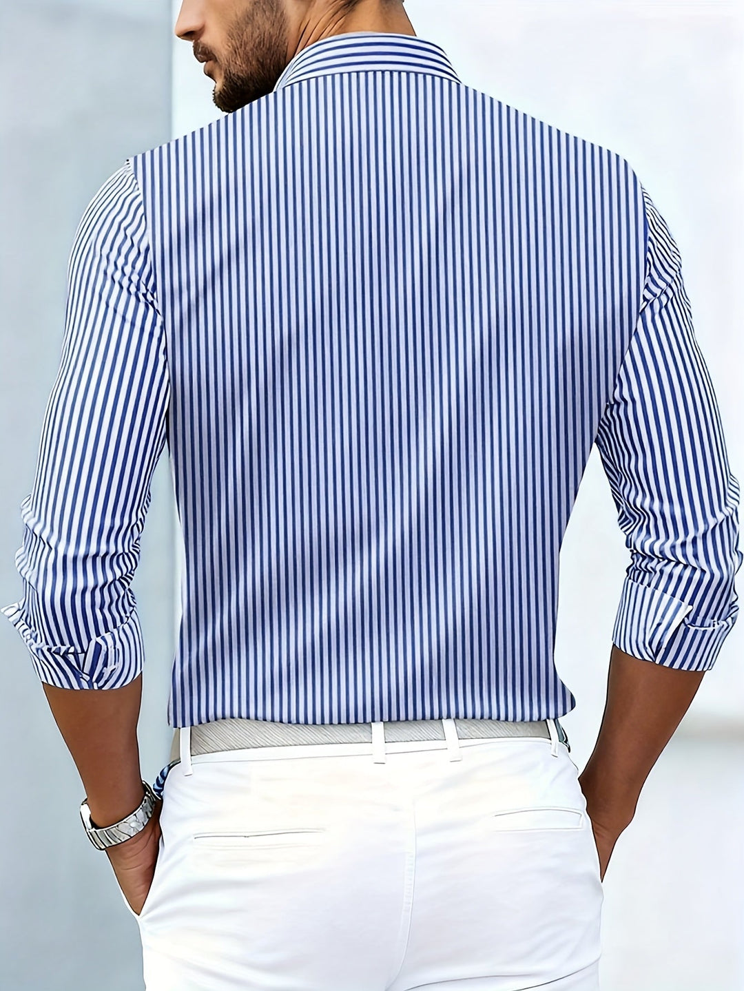 Gabriel | Refined Striped Long Sleeve Shirt