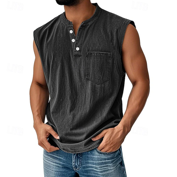 Gerald | Casual Sleeveless Vintage Style Shirt