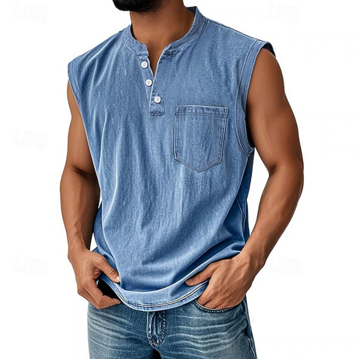 Gerald | Casual Sleeveless Vintage Style Shirt