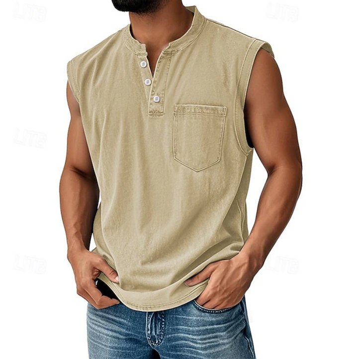 Gerald | Casual Sleeveless Vintage Style Shirt