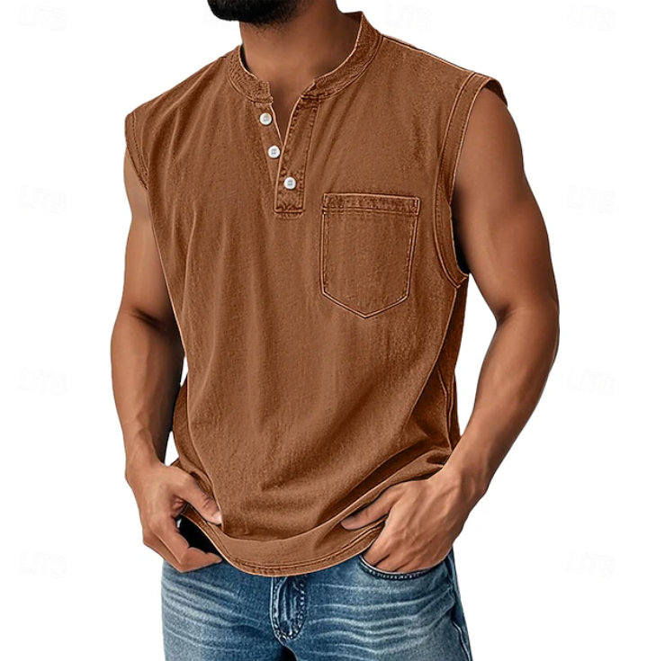 Gerald | Casual Sleeveless Vintage Style Shirt