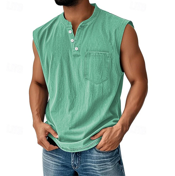 Gerald | Casual Sleeveless Vintage Style Shirt