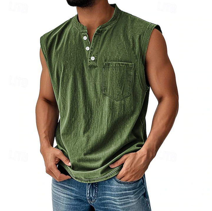 Gerald | Casual Sleeveless Vintage Style Shirt
