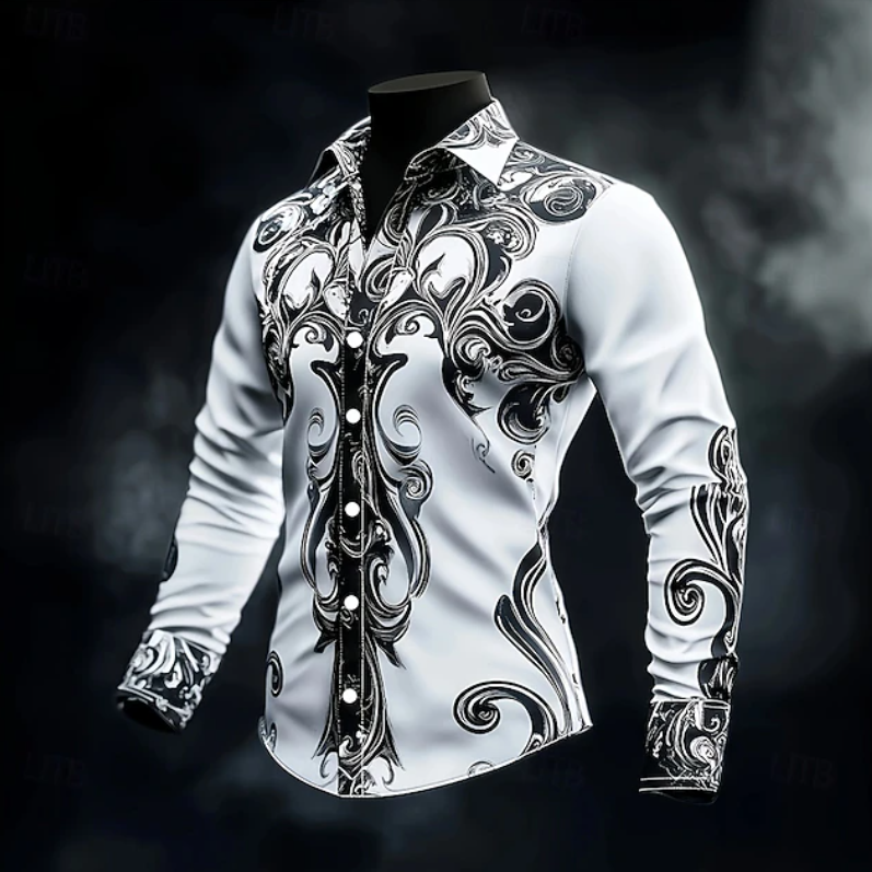 Adrian | Ornate Print Long Sleeve Shirt