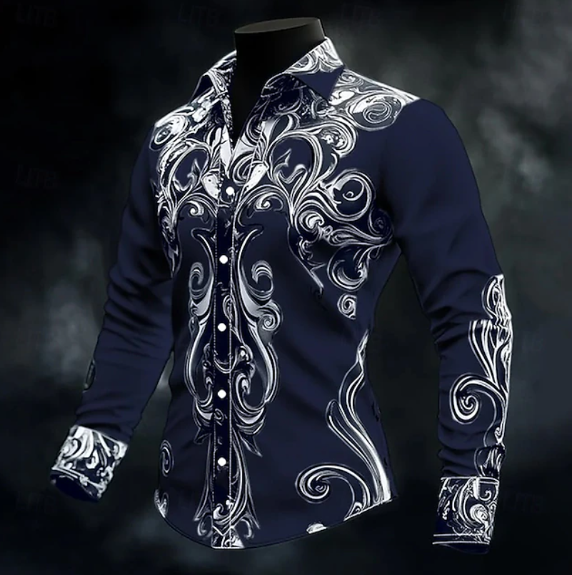 Adrian | Ornate Print Long Sleeve Shirt