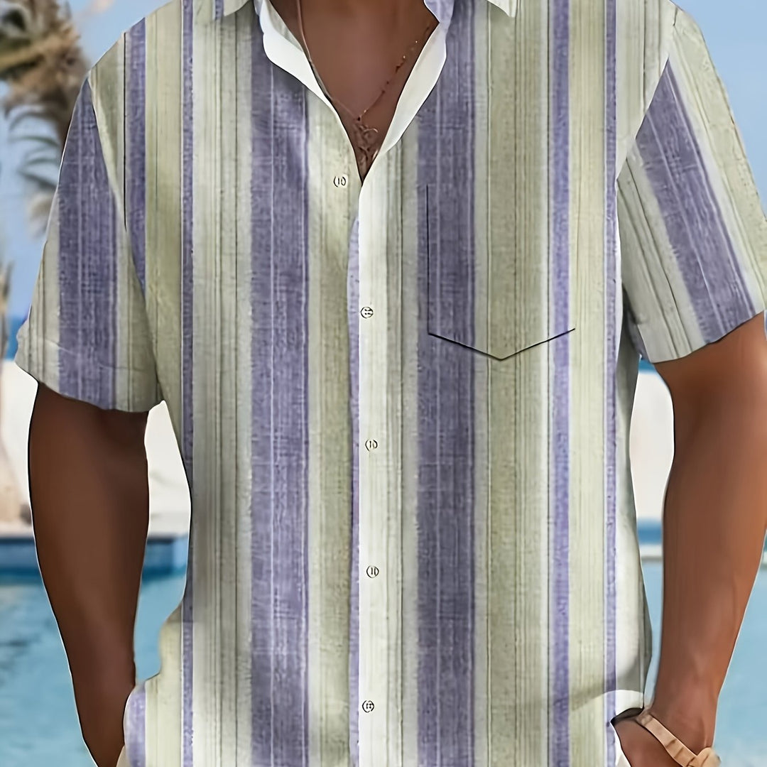 Gregory | Relaxed Striped Short Sleeve Shirt