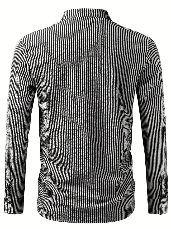 Nathaniel | Coastal Striped Henley Shirt