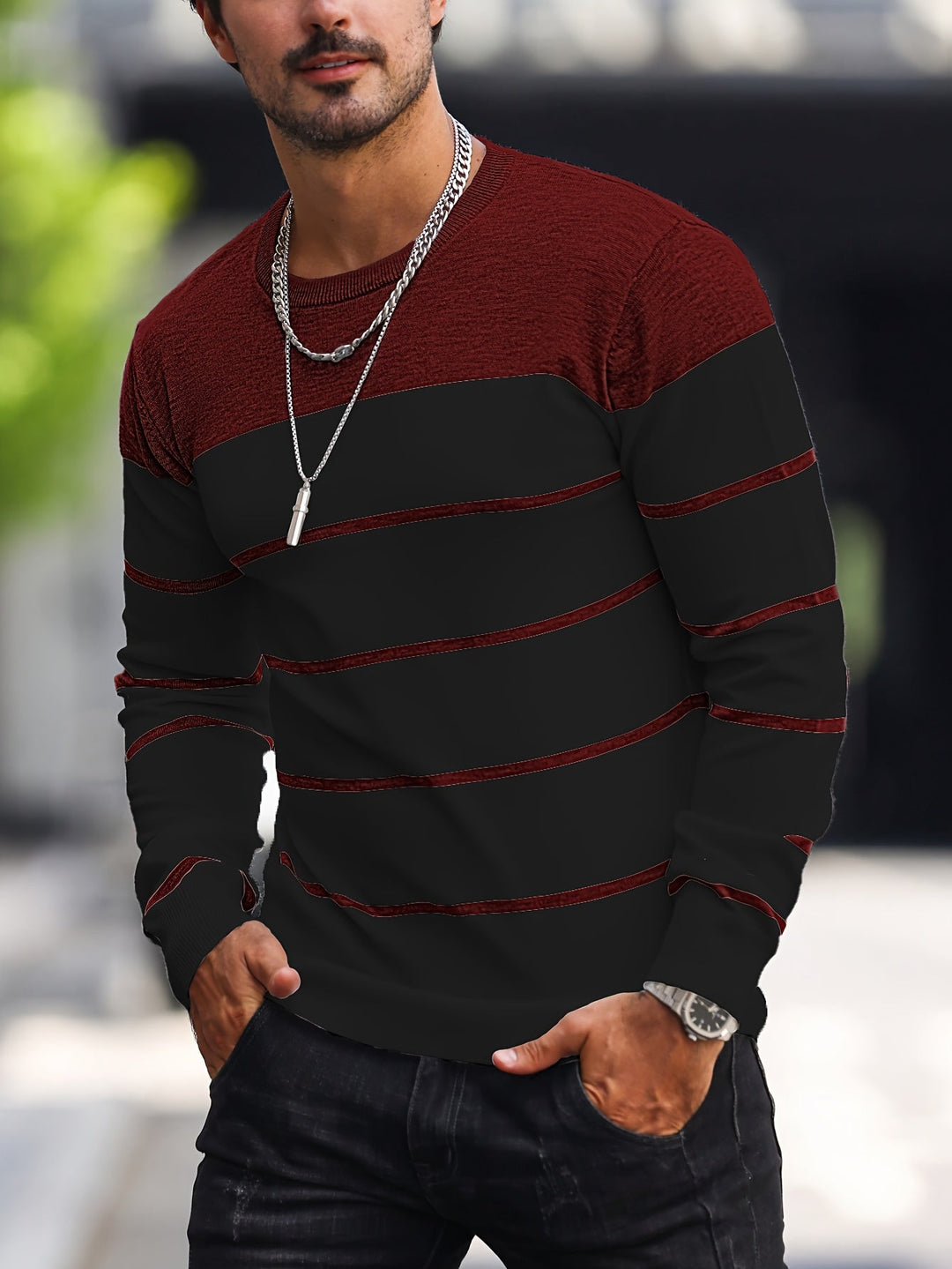 Henry | Striped Crew Neck Sweater