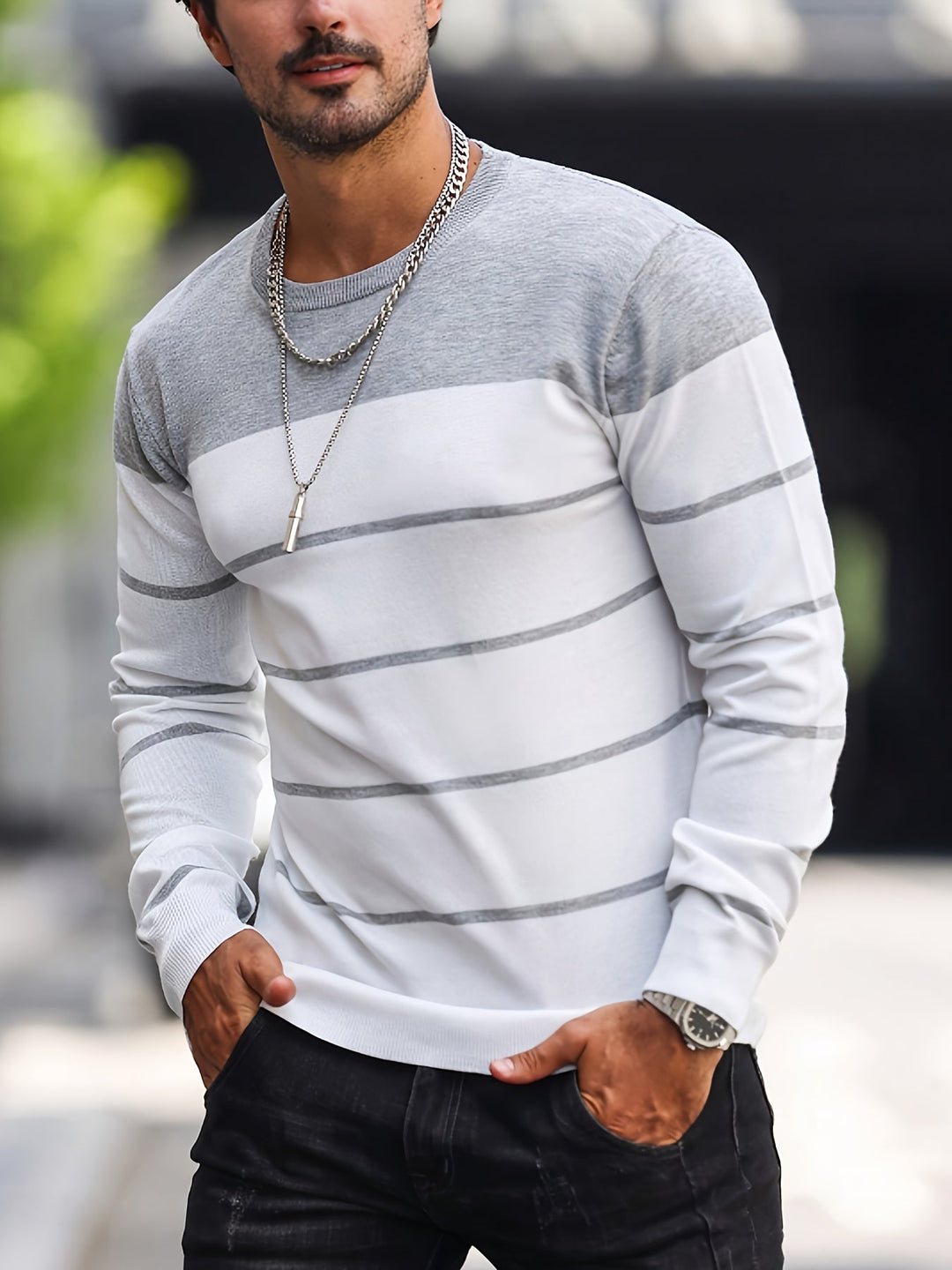 Henry | Striped Crew Neck Sweater