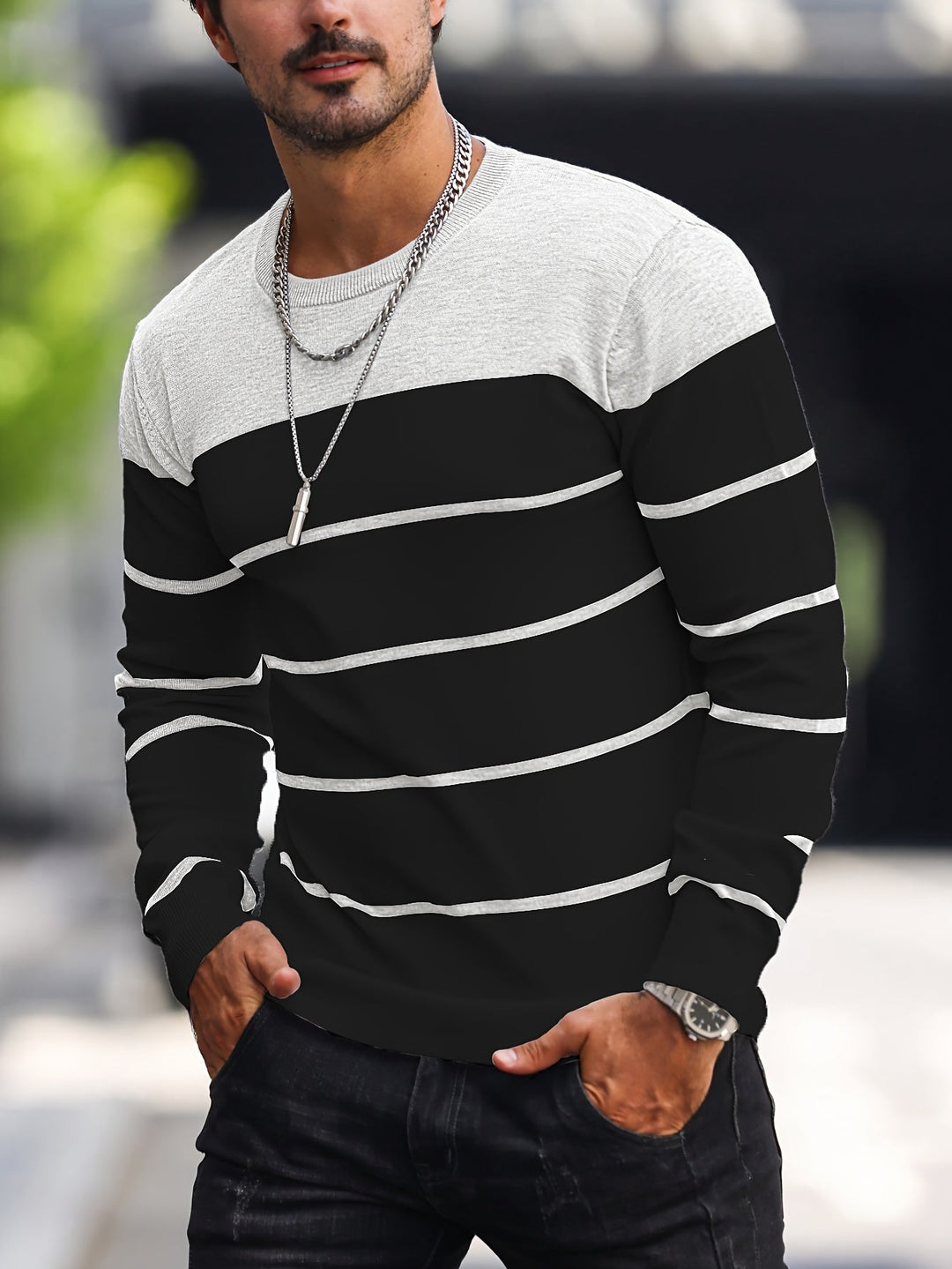 Henry | Striped Crew Neck Sweater
