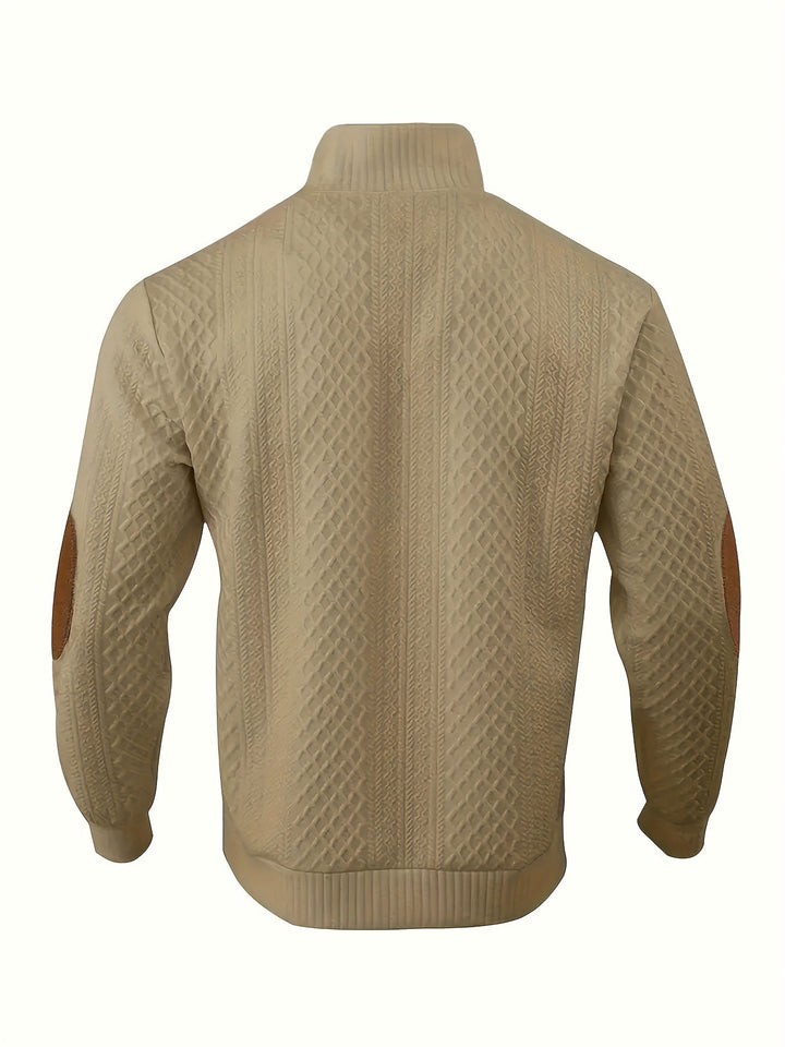 Ronan | Stand Collar Button Henley Sweater