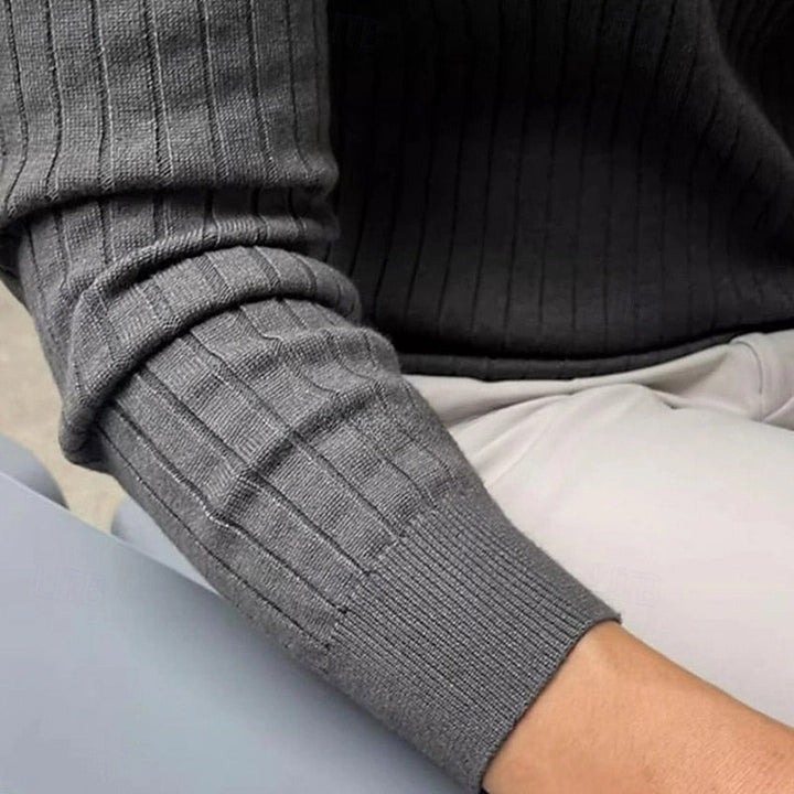 Theo | Ribbed Henley Sweater