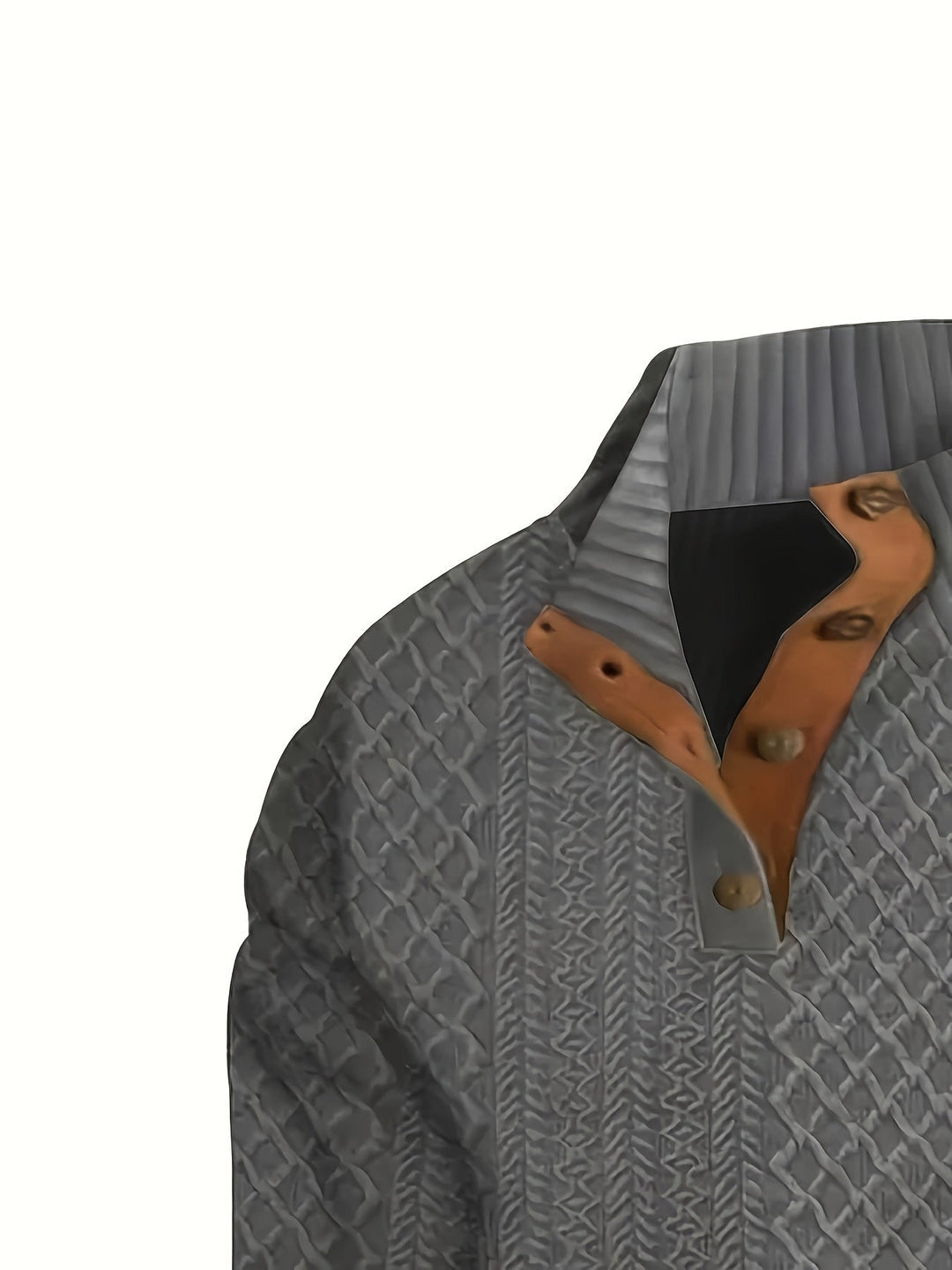 Ronan | Stand Collar Button Henley Sweater